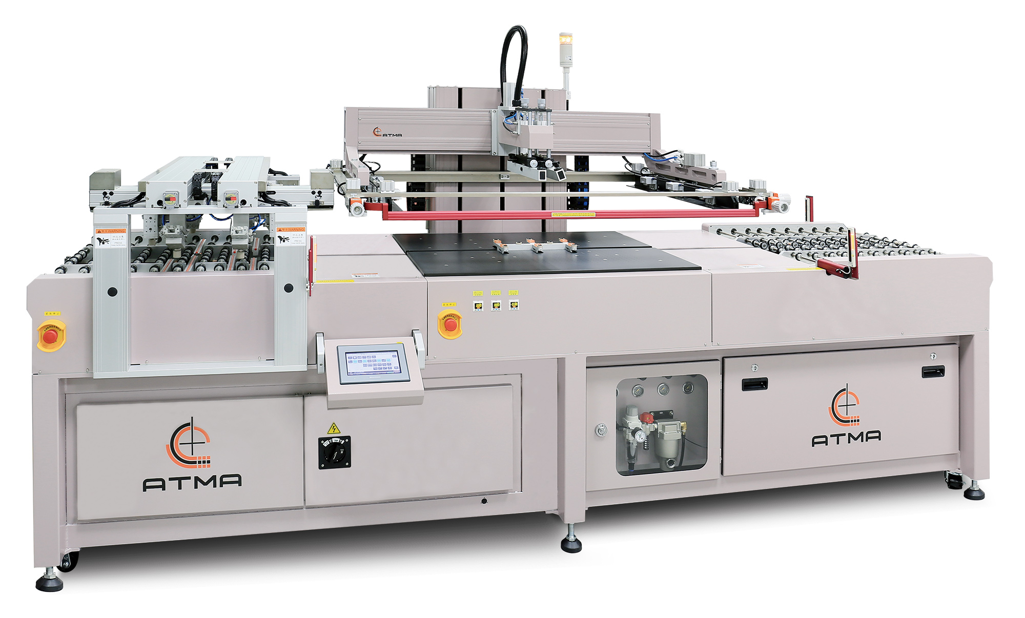 ATMA ATMATIC 70PD/W / 815PD/W Automatic Glass Panel Screen Printer with walking beam transport